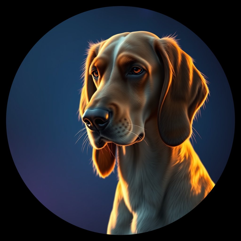 Cosmic medallion portrait of PFZ22H12_PFZ22H12, a English Setter