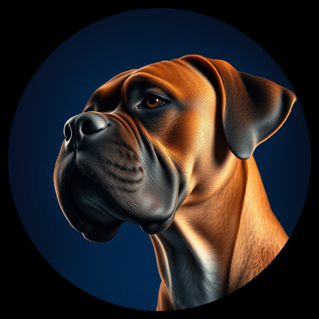 Cosmic medallion portrait of PFZ23C09_PFZ23C09, a Boxer