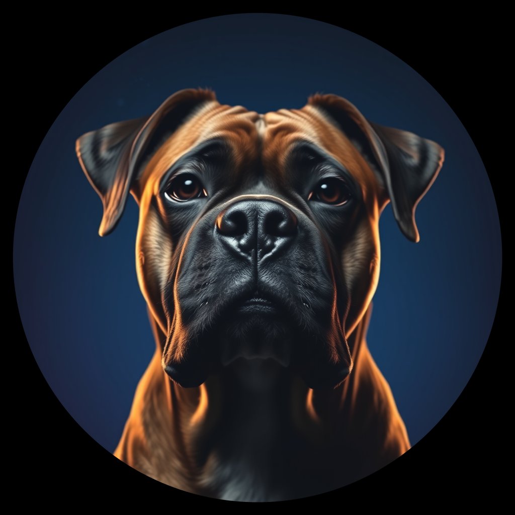 Cosmic medallion portrait of PFZ23D09_PFZ23D09, a Boxer