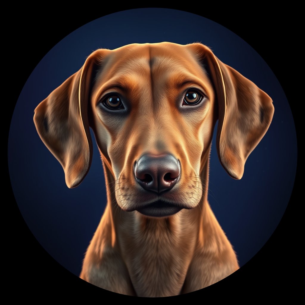 Cosmic medallion portrait of PFZ23F02_PFZ23F02, a Vizsla