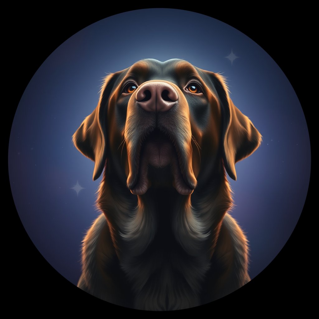Cosmic medallion portrait of PFZ23H06_PFZ23H06, a Labrador Retriever