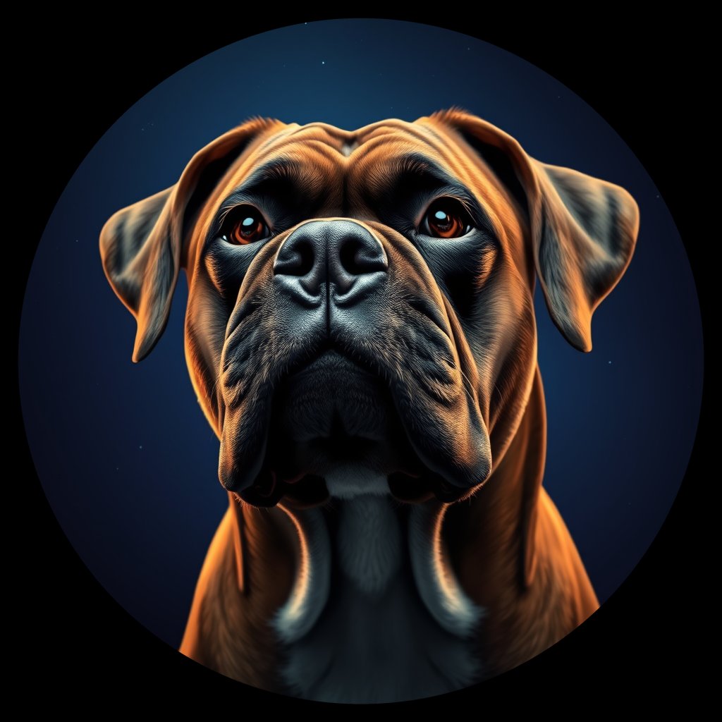 Cosmic medallion portrait of PFZ23H08_PFZ23H08, a Boxer