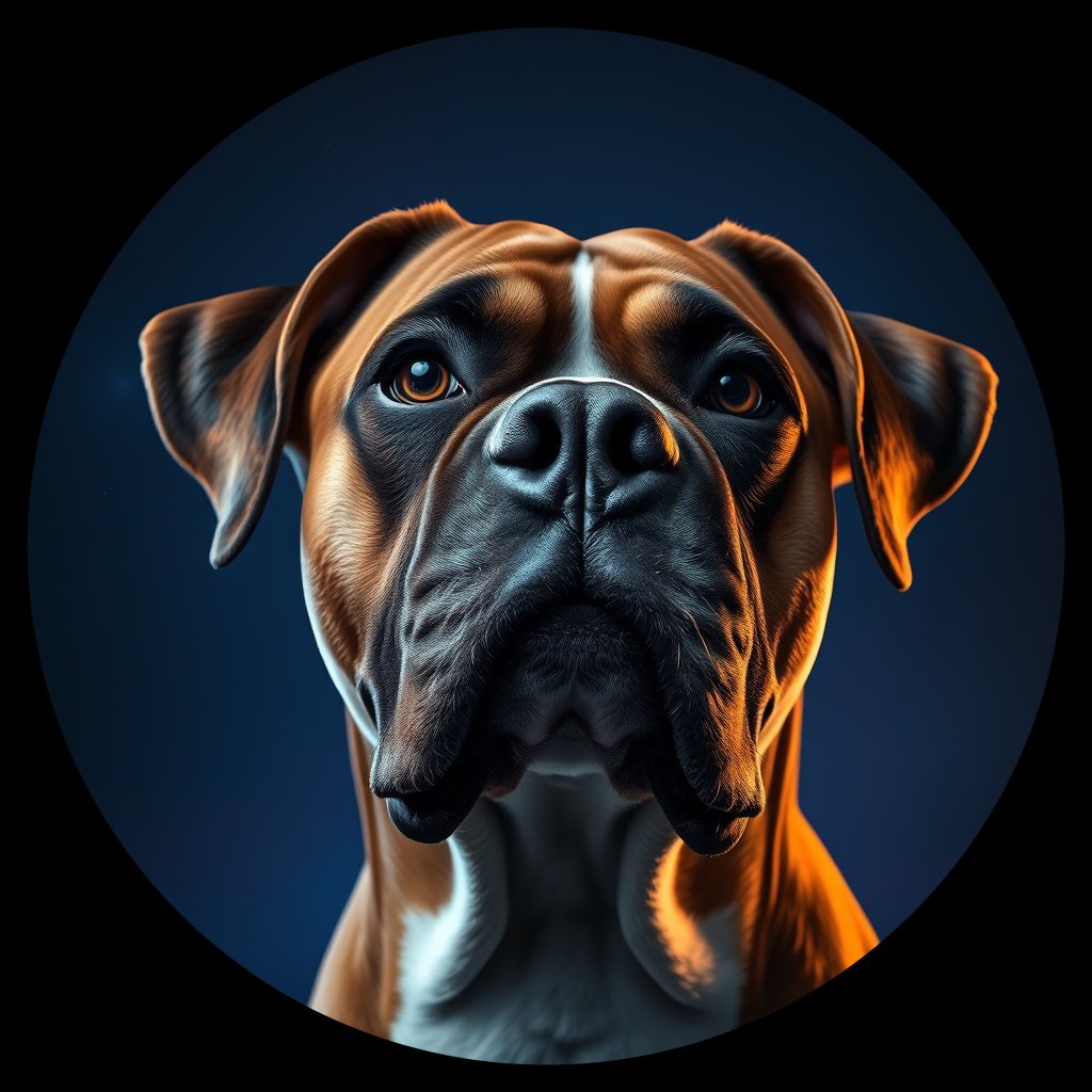Cosmic medallion portrait of PFZ23H12_PFZ23H12, a Boxer