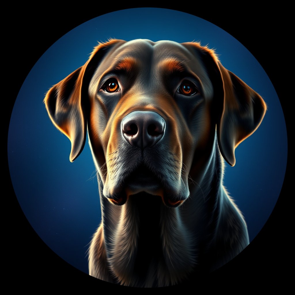 Cosmic medallion portrait of PFZ24B05_PFZ24B05, a Labrador Retriever