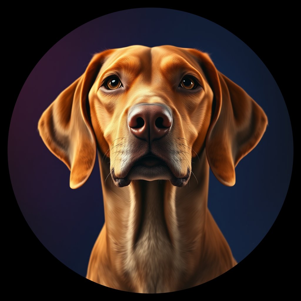 Cosmic medallion portrait of PFZ24C01_PFZ24C01, a Vizsla
