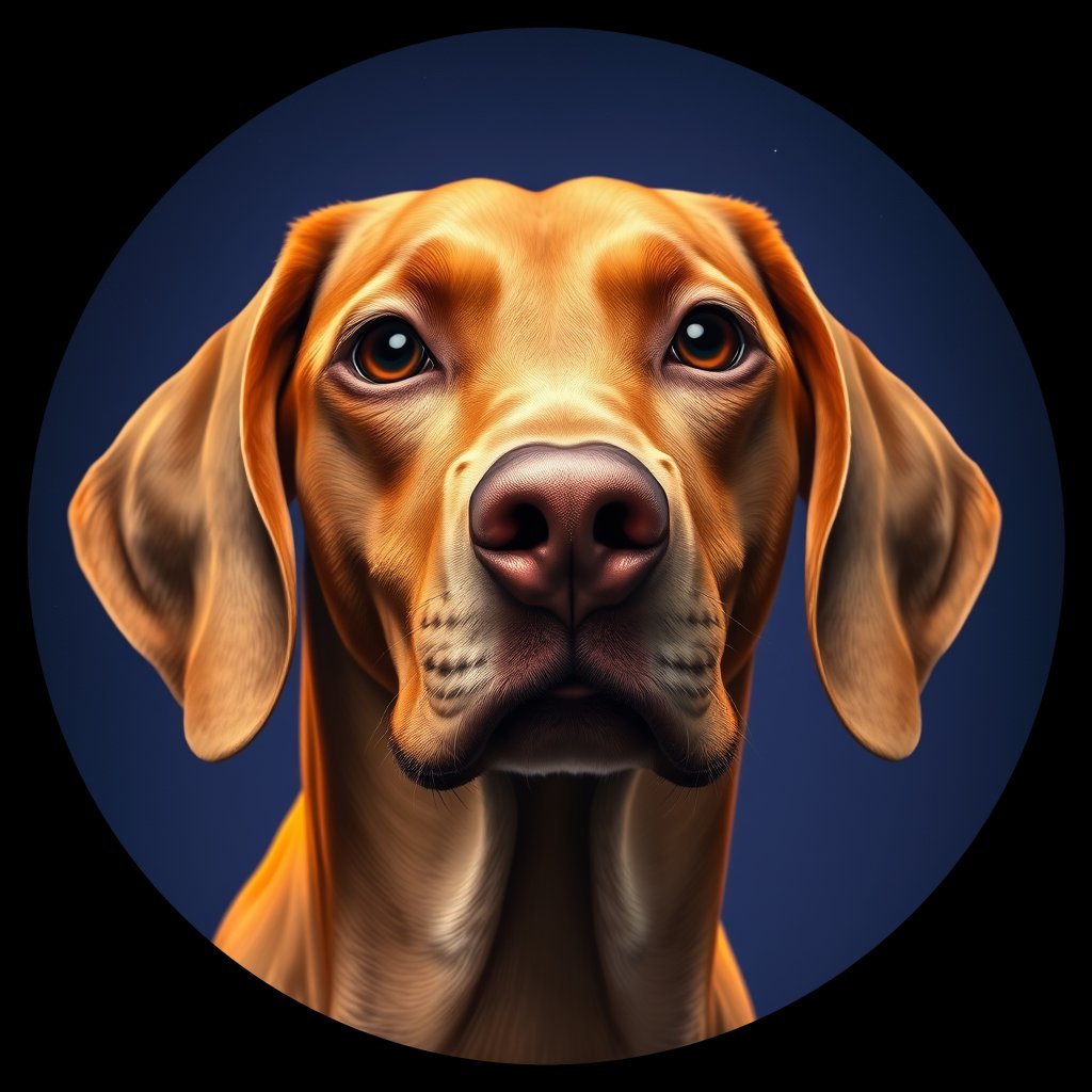 Cosmic medallion portrait of PFZ24D02_PFZ24D02, a Vizsla
