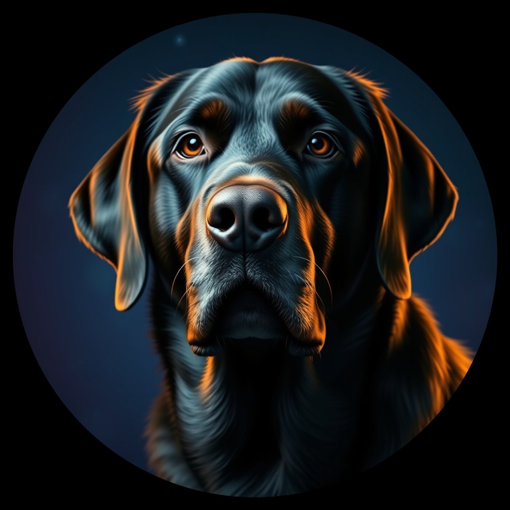 Cosmic medallion portrait of PFZ24D06_PFZ24D06, a Labrador Retriever
