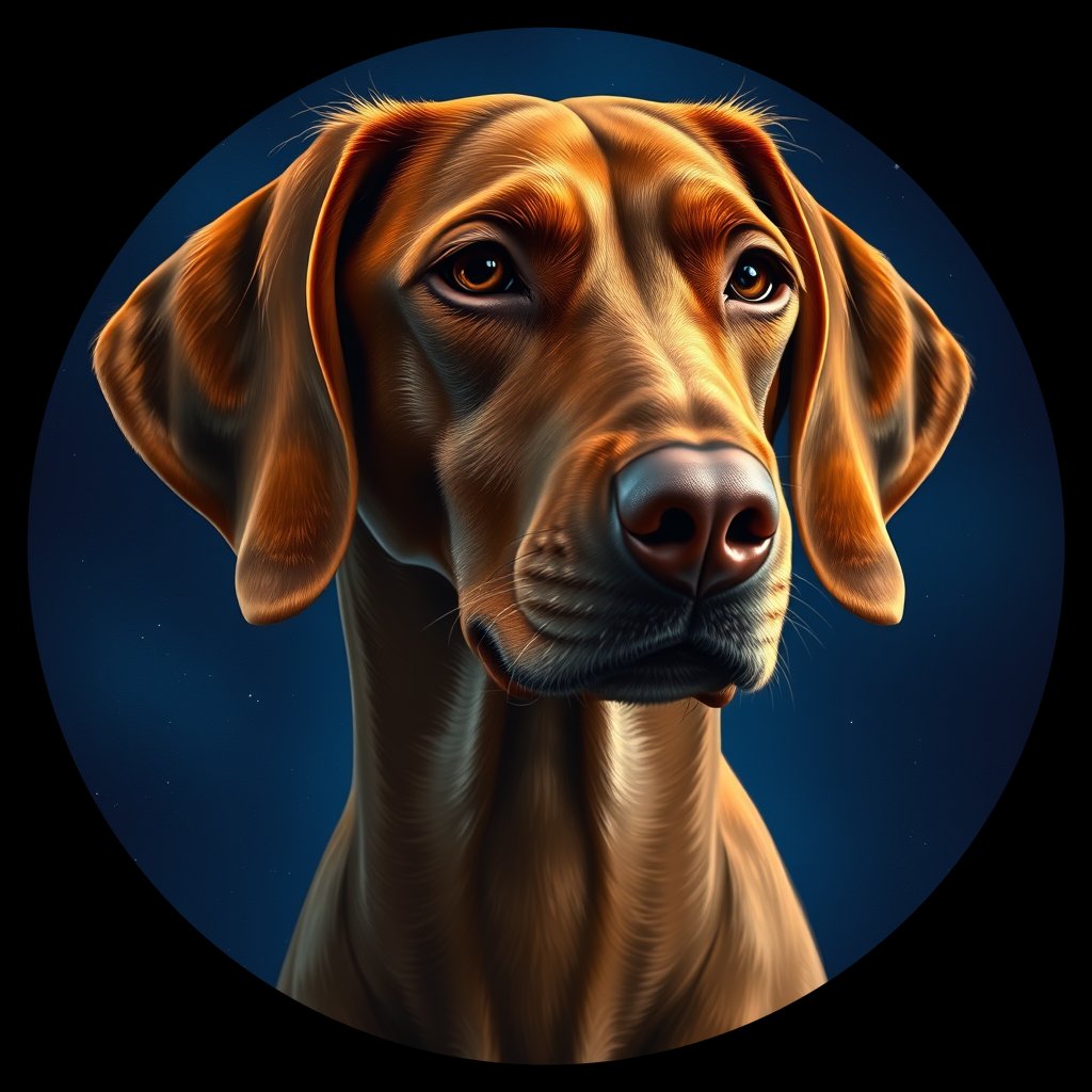 Cosmic medallion portrait of PFZ24G01_PFZ24G01, a Vizsla