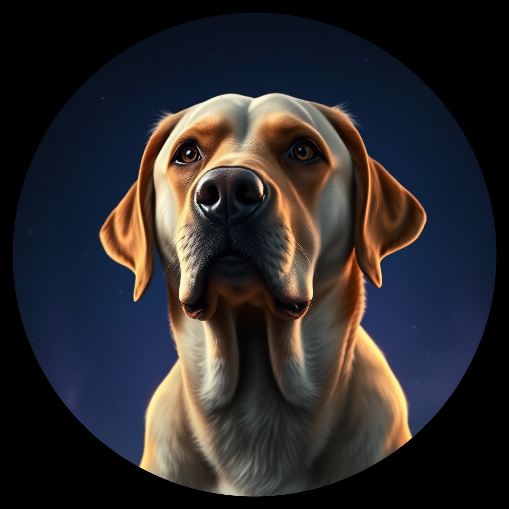 Cosmic medallion portrait of PFZ24H06_PFZ24H06, a Labrador Retriever
