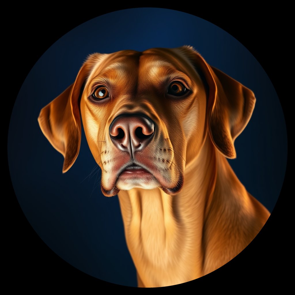 Cosmic medallion portrait of PFZ25E06_PFZ25E06, a Vizsla