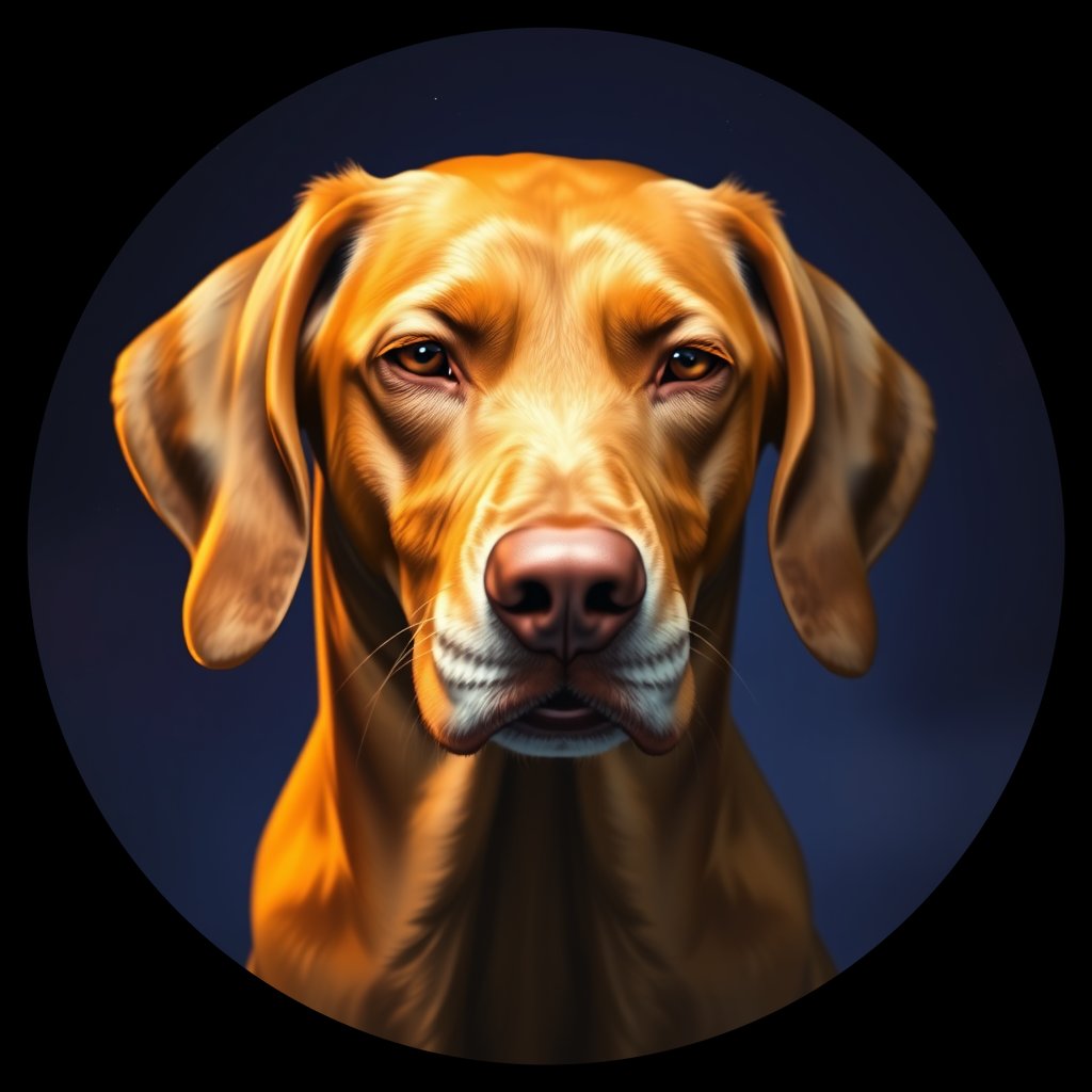 Cosmic medallion portrait of PFZ25F06_PFZ25F06, a Vizsla