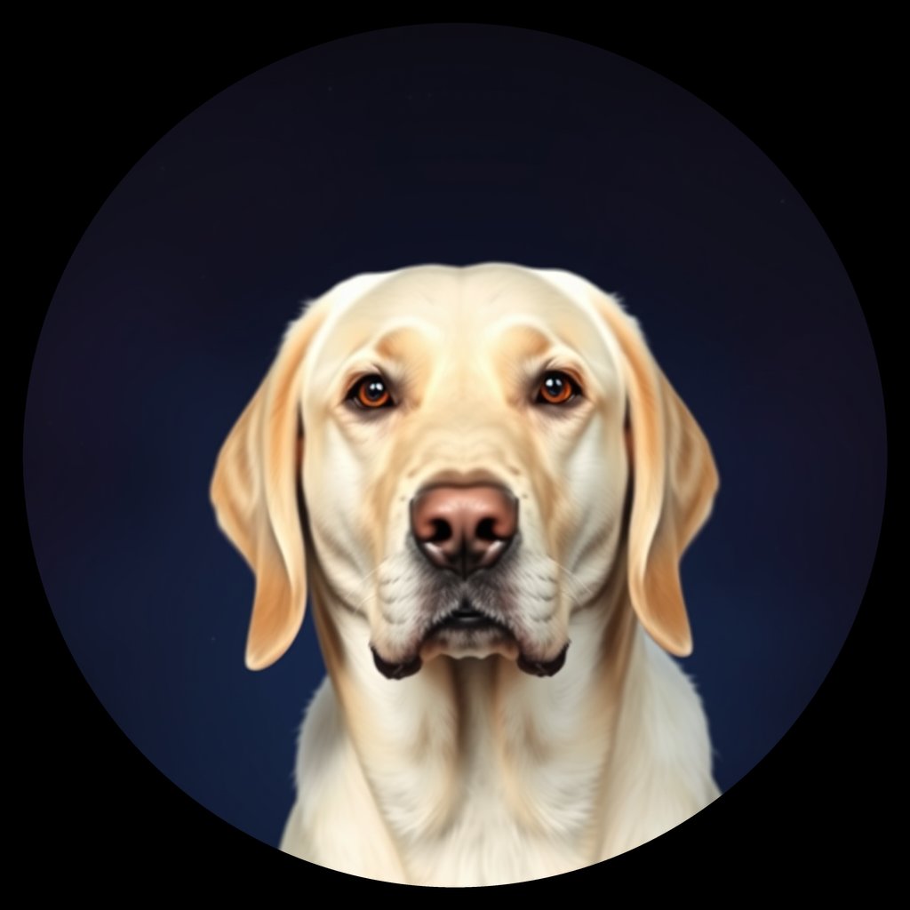Cosmic medallion portrait of PFZ26A07_PFZ26A07, a Labrador Retriever