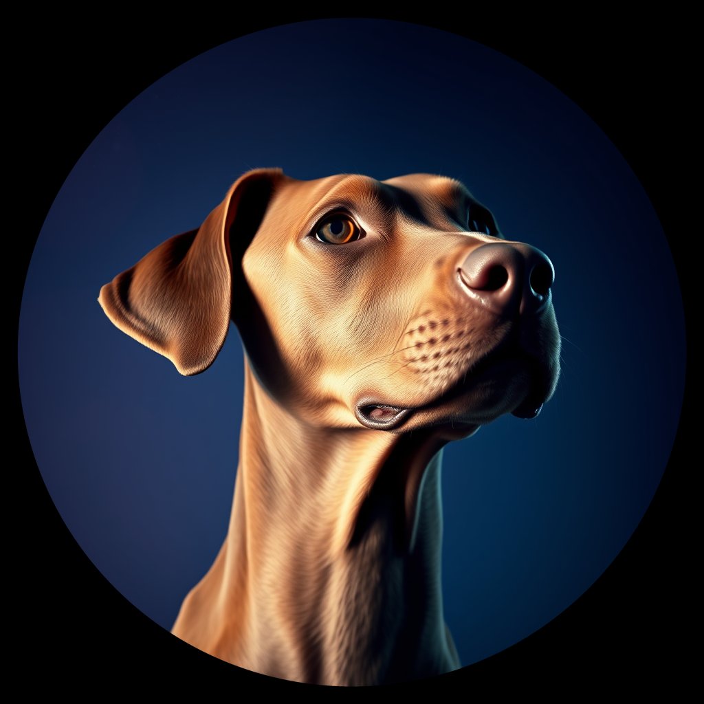 Cosmic medallion portrait of PFZ26C03_PFZ26C03, a Vizsla
