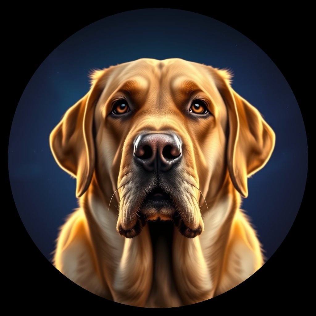 Cosmic medallion portrait of PFZ26F05_PFZ26F05, a Labrador Retriever