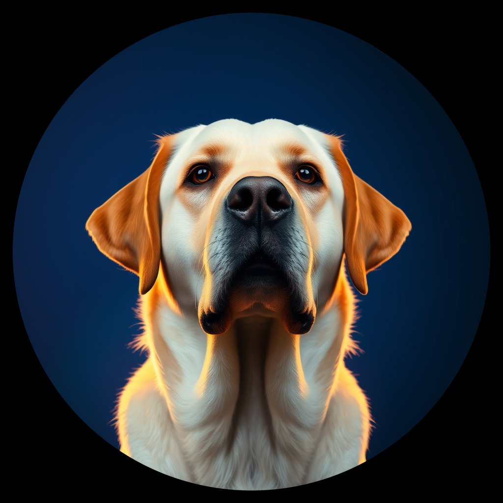 Cosmic medallion portrait of PFZ27G10_PFZ27G10, a Labrador Retriever