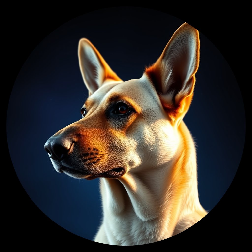 Cosmic medallion portrait of PFZ27H07_PFZ27H07, a German Shepherd