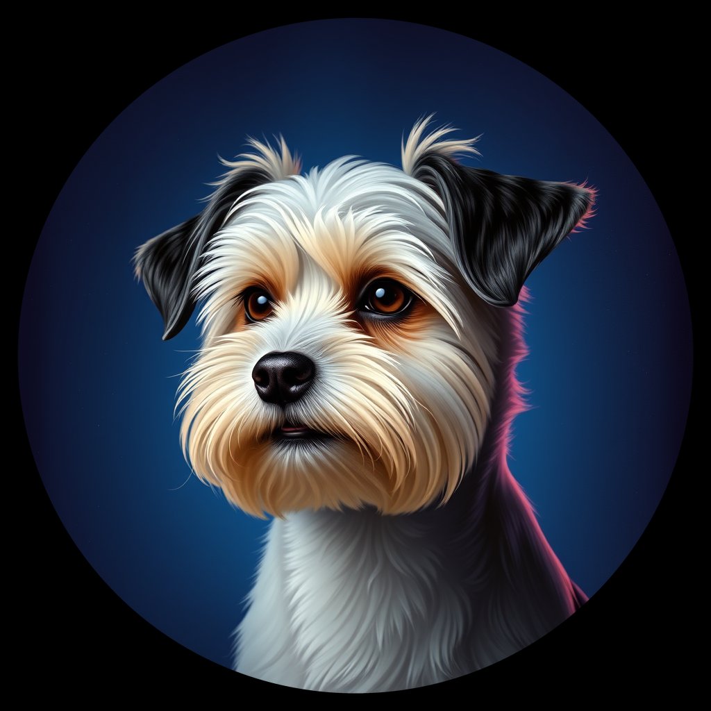 Cosmic medallion portrait of PFZ28A04_PFZ28A04, a Havanese