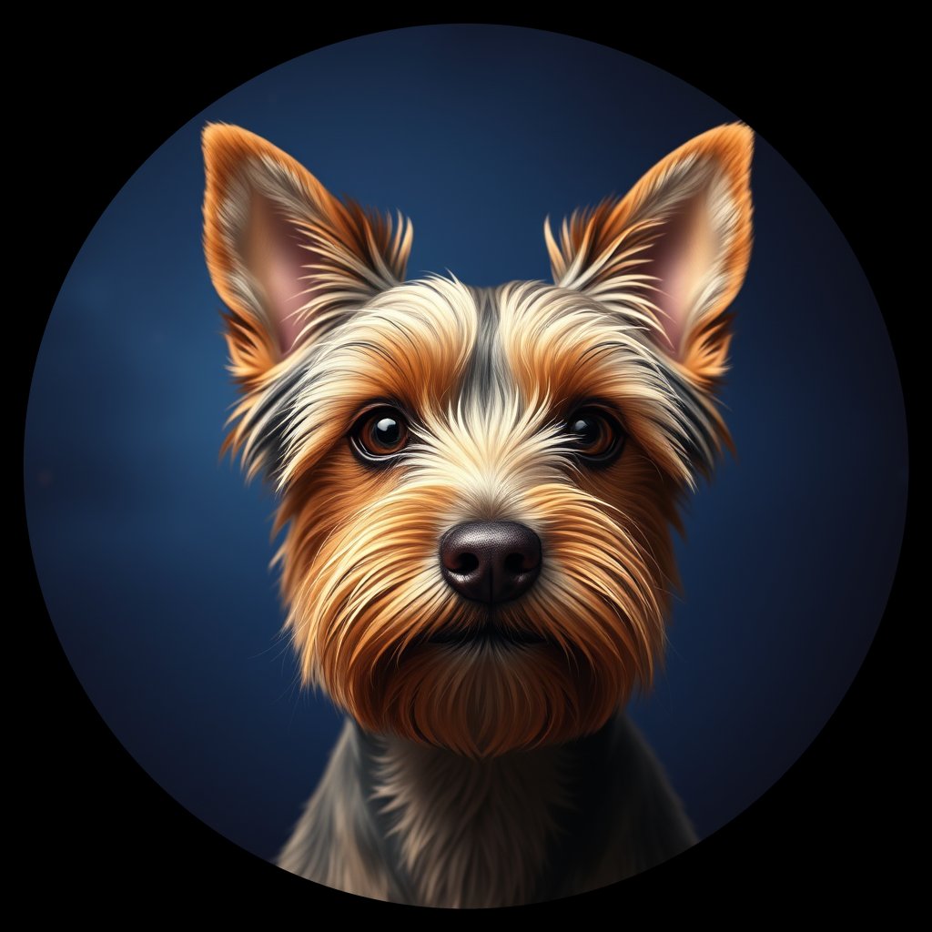 Cosmic medallion portrait of PFZ28A05_PFZ28A05, a Yorkshire Terrier