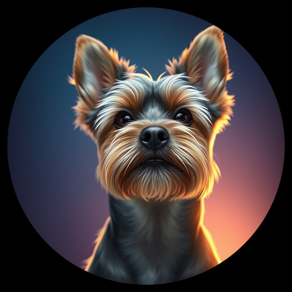 Cosmic medallion portrait of PFZ28A06_PFZ28A06, a Yorkshire Terrier