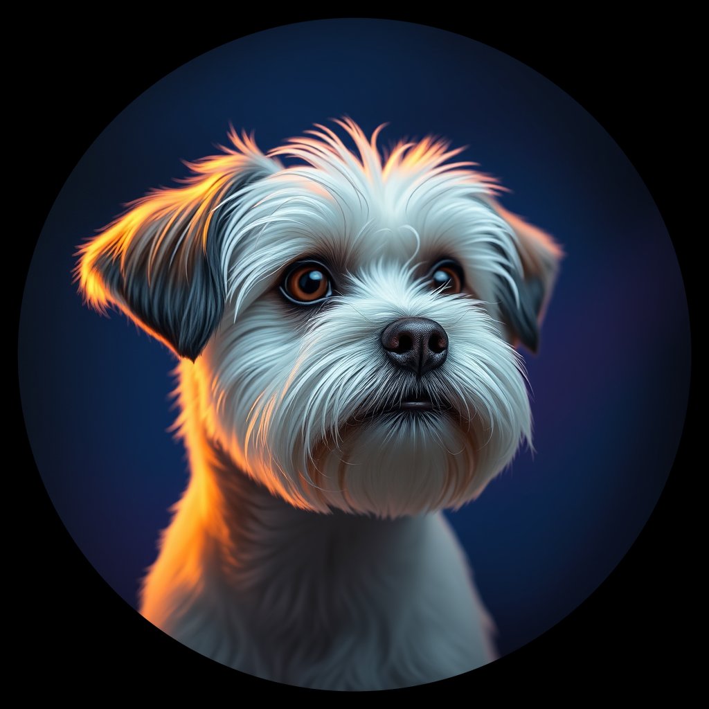 Cosmic medallion portrait of PFZ28C04_PFZ28C04, a Havanese