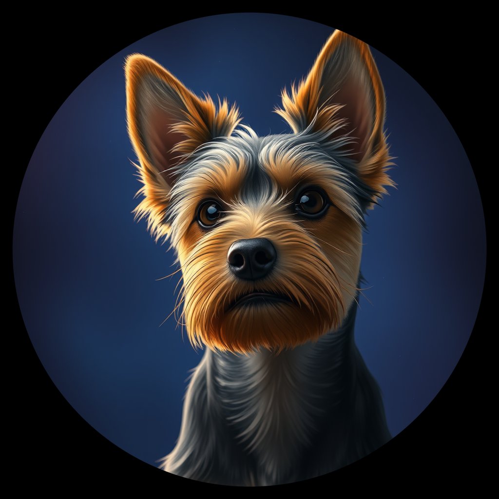 Cosmic medallion portrait of PFZ28D05_PFZ28D05, a Yorkshire Terrier