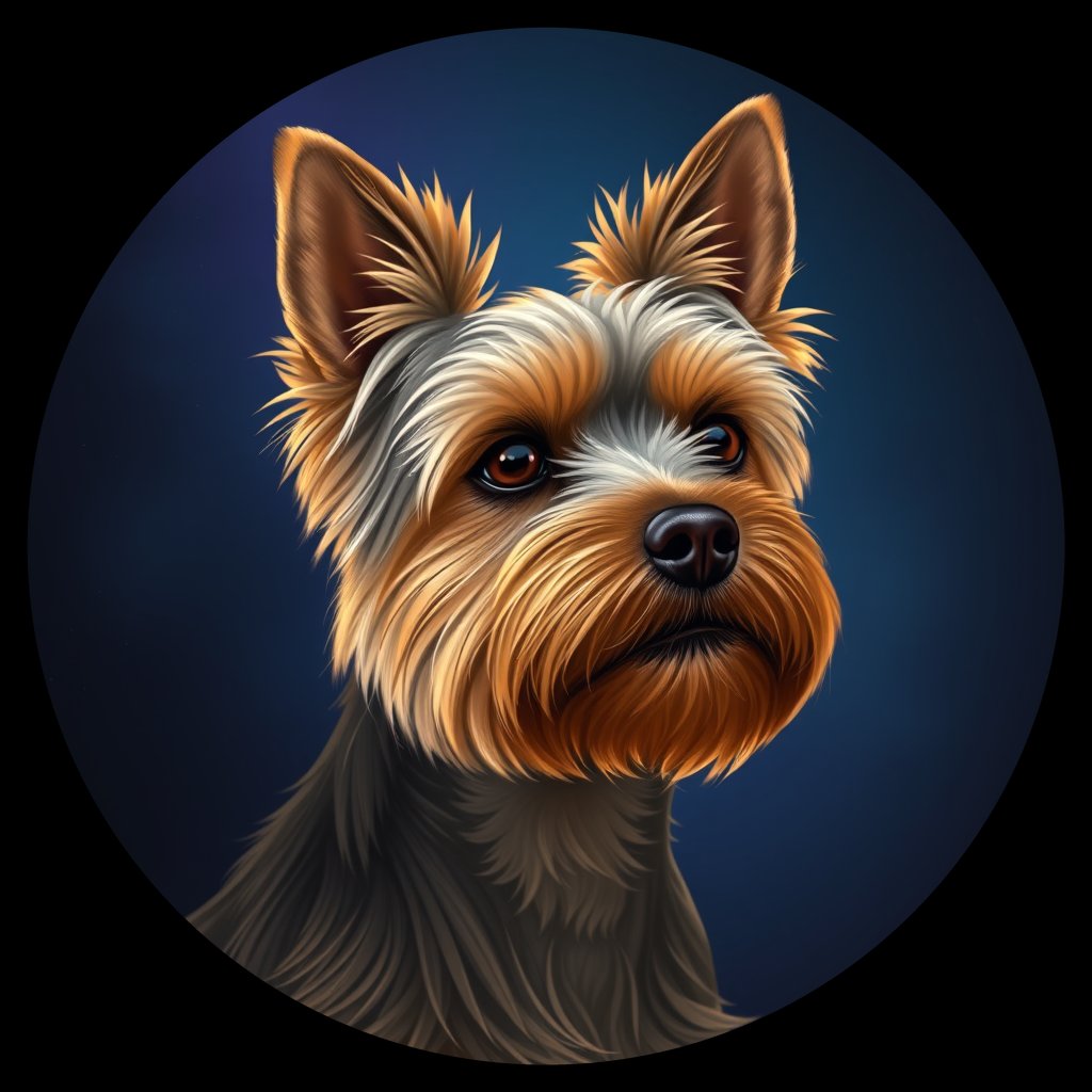 Cosmic medallion portrait of PFZ28E05_PFZ28E05, a Yorkshire Terrier