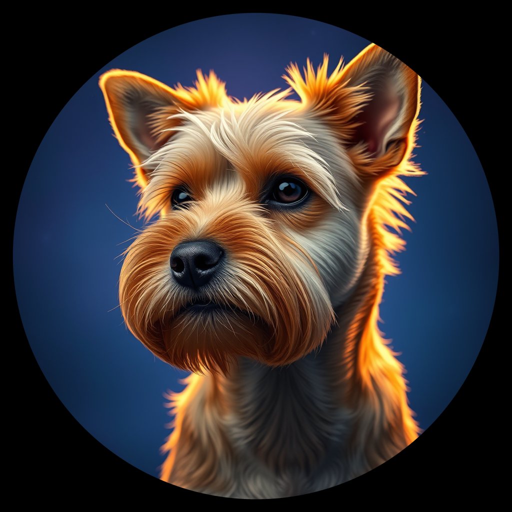 Cosmic medallion portrait of PFZ28E10_PFZ28E10, a Norfolk Terrier