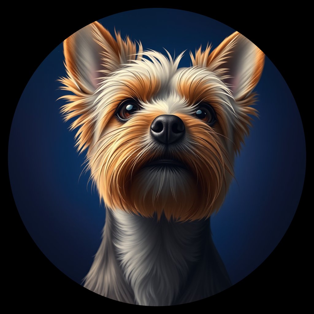 Cosmic medallion portrait of PFZ28F05_PFZ28F05, a Yorkshire Terrier