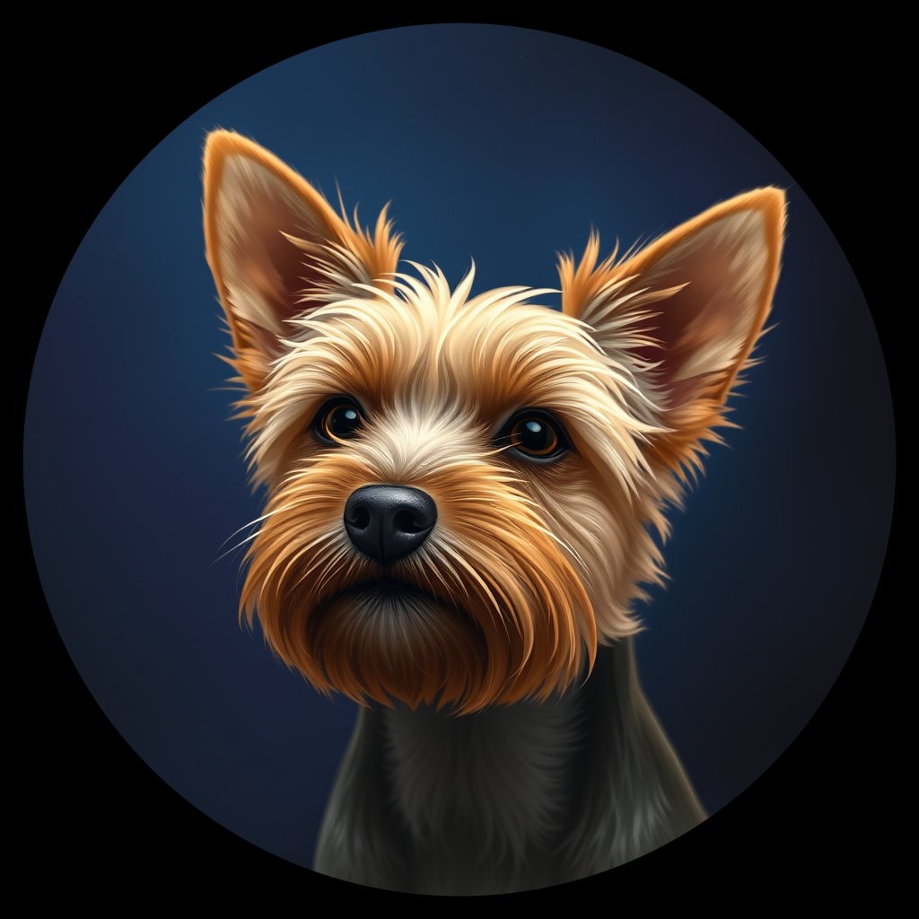 Cosmic medallion portrait of PFZ28G05_PFZ28G05, a Yorkshire Terrier