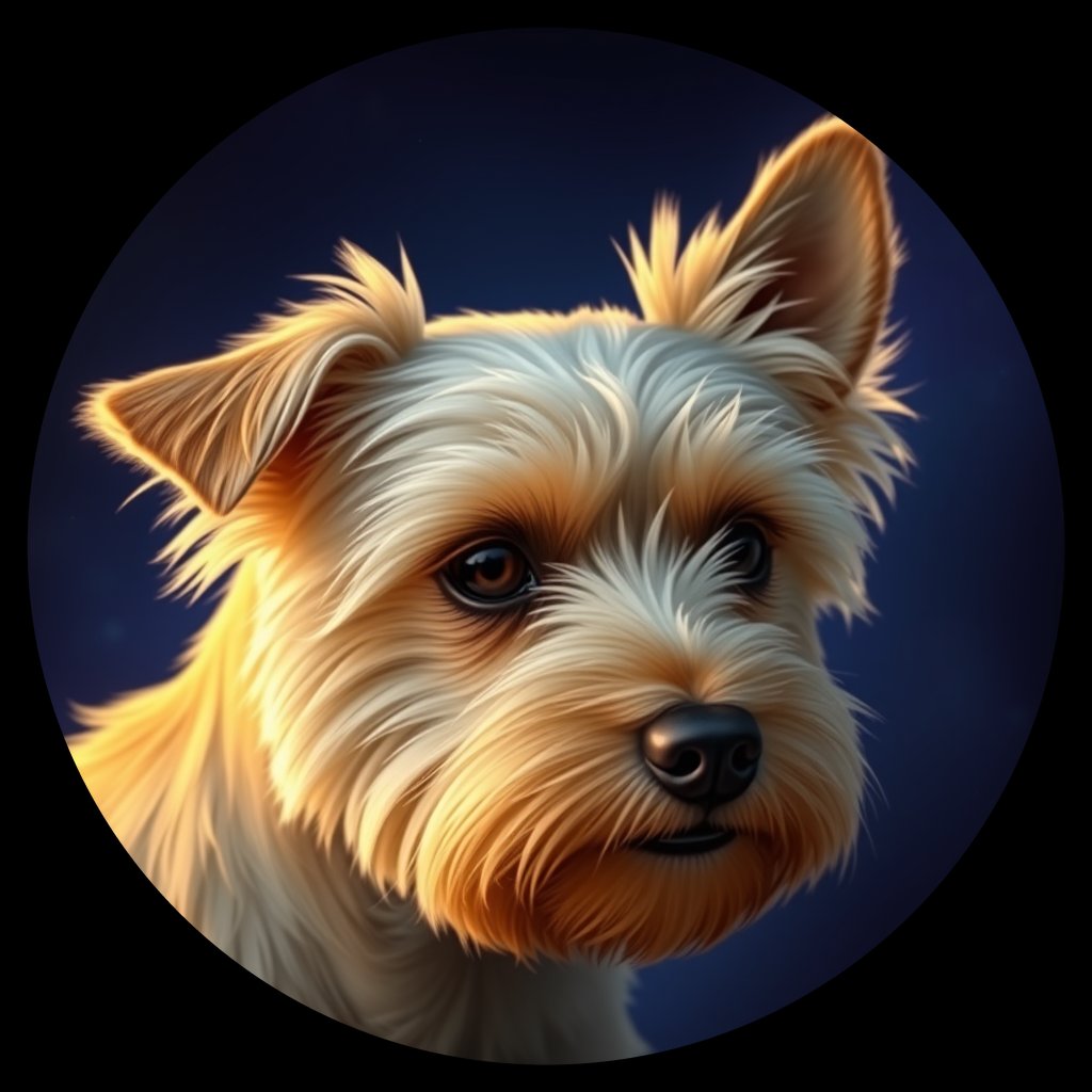 Cosmic medallion portrait of PFZ28G07_PFZ28G07, a Yorkshire Terrier
