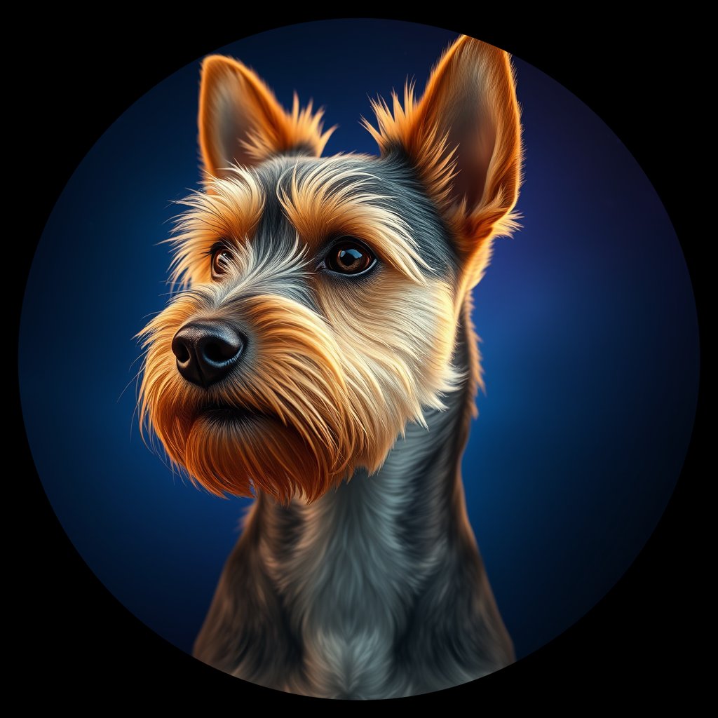 Cosmic medallion portrait of PFZ28G10_PFZ28G10, a Norfolk Terrier