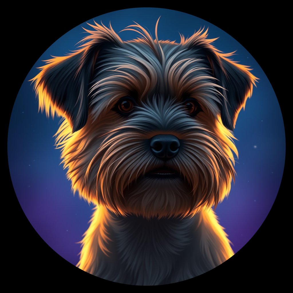 Cosmic medallion portrait of PFZ28H03_PFZ28H03, a Havanese