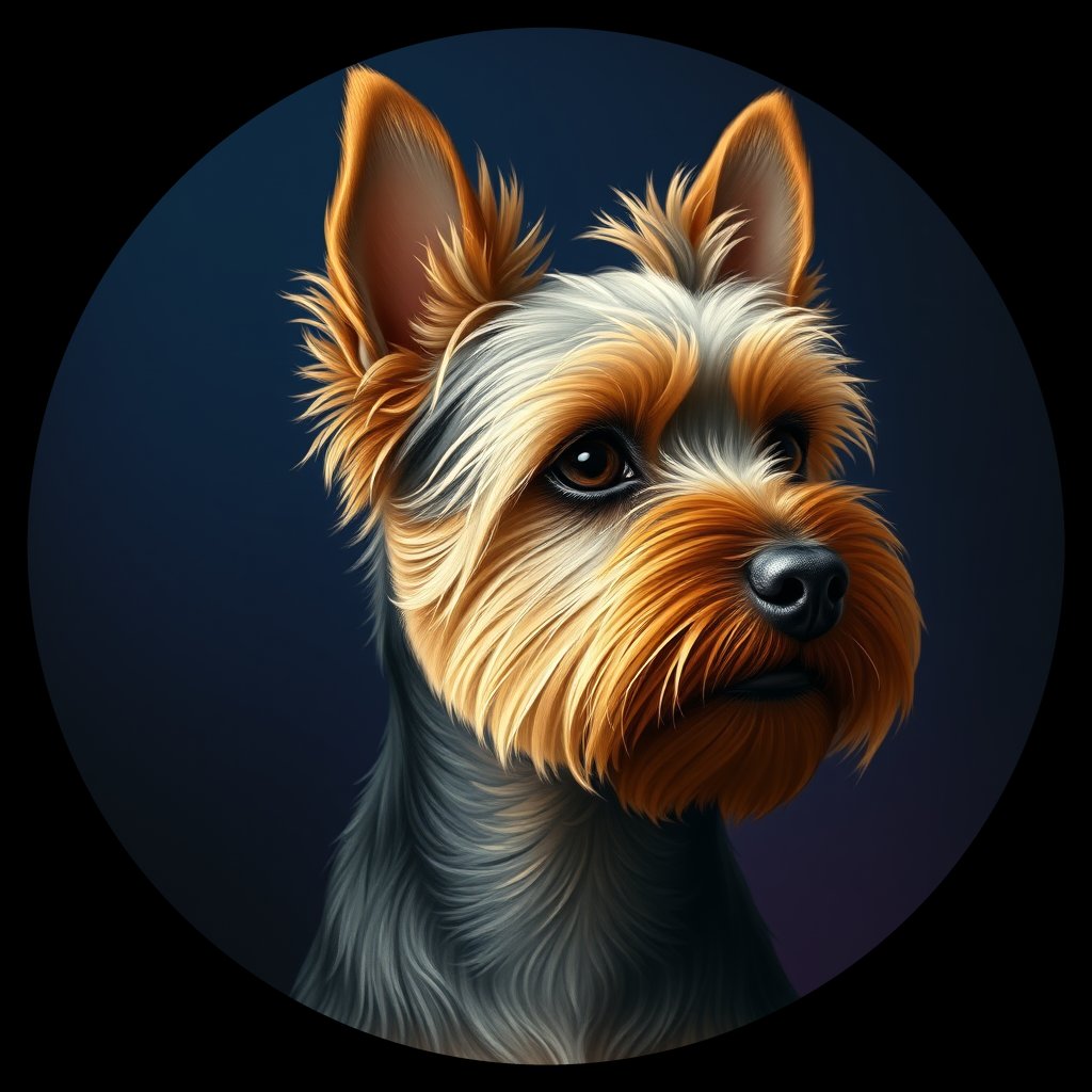Cosmic medallion portrait of PFZ29A07_PFZ29A07, a Yorkshire Terrier