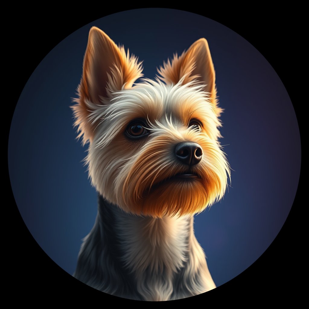 Cosmic medallion portrait of PFZ29A08_PFZ29A08, a Yorkshire Terrier