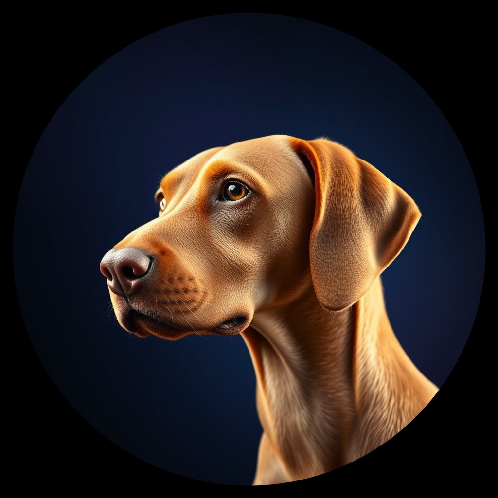 Cosmic medallion portrait of PFZ29B06_PFZ29B06, a Vizsla