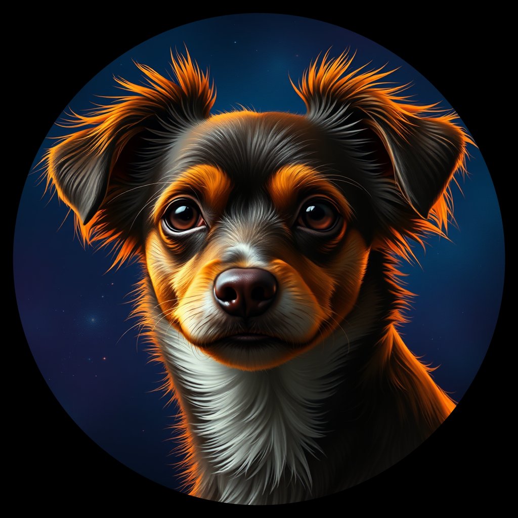 Cosmic medallion portrait of PFZ29C01_PFZ29C01, a Papillon