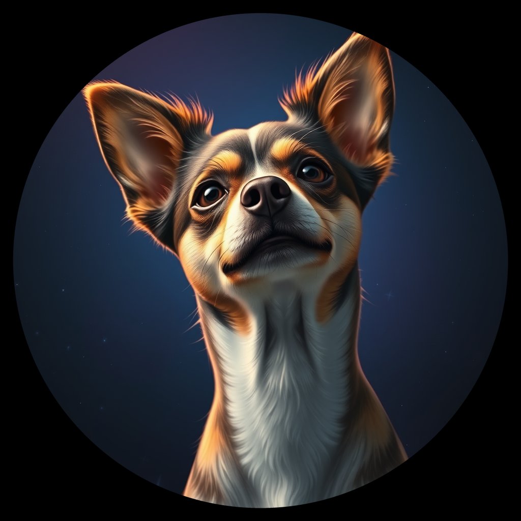 Cosmic medallion portrait of PFZ29C02_PFZ29C02, a Papillon