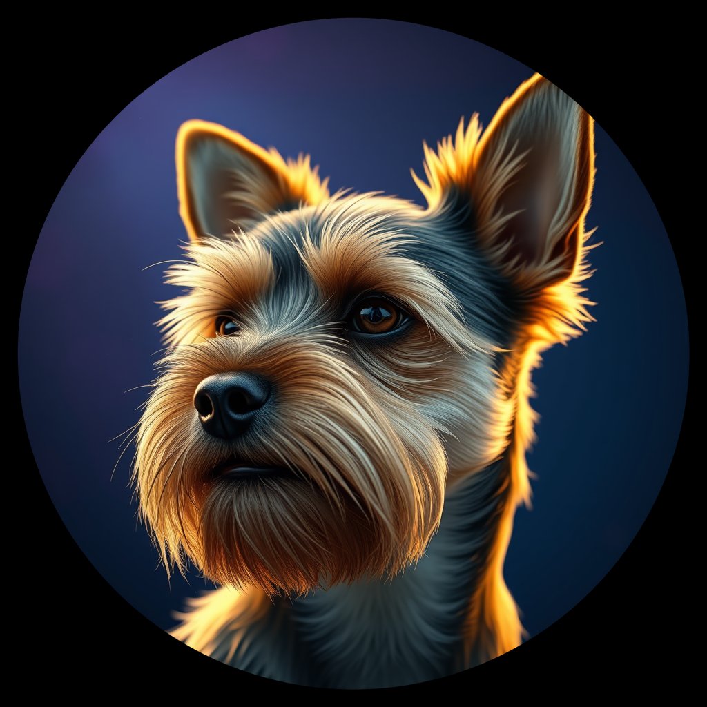 Cosmic medallion portrait of PFZ29C09_PFZ29C09, a Yorkshire Terrier