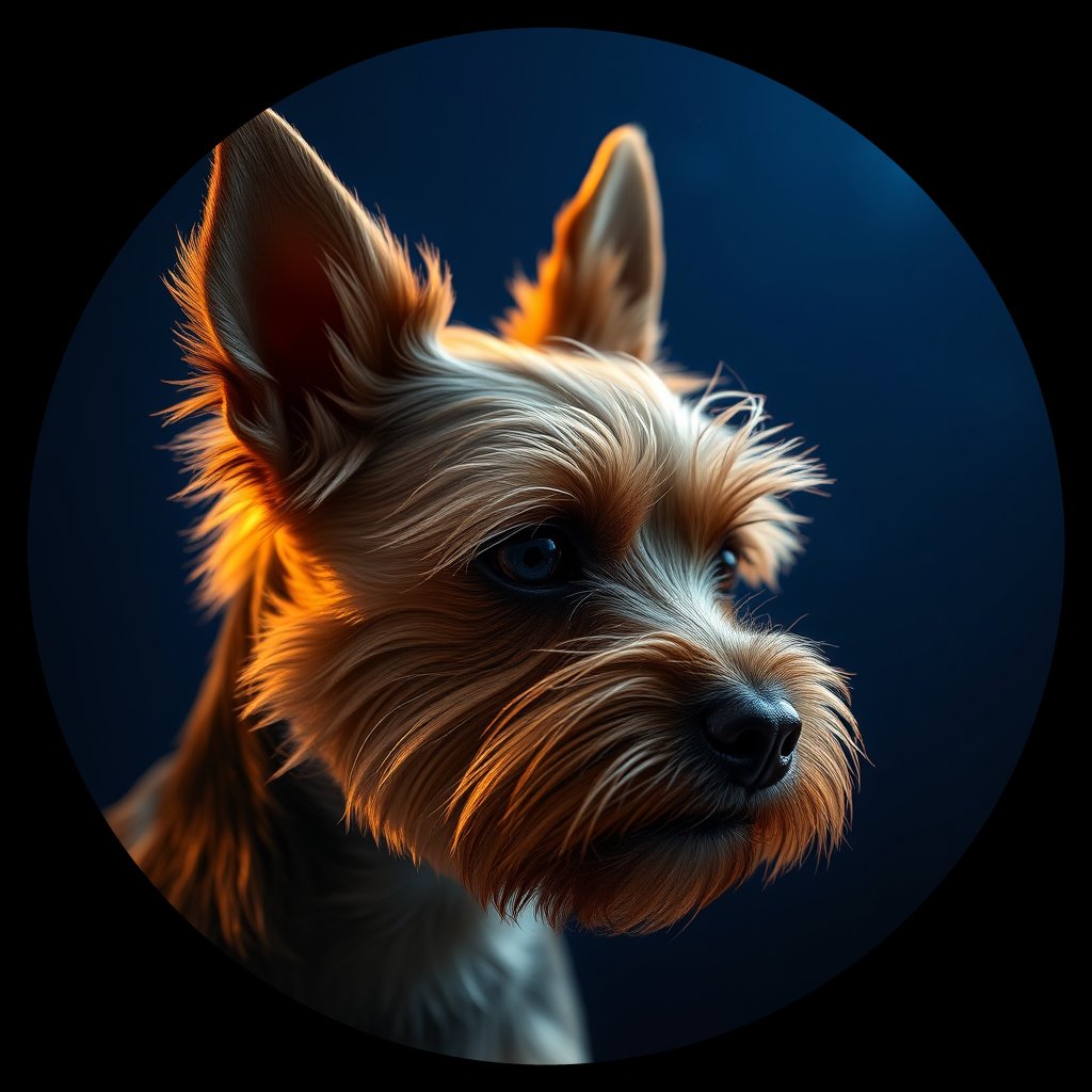 Cosmic medallion portrait of PFZ29C11_PFZ29C11, a Yorkshire Terrier