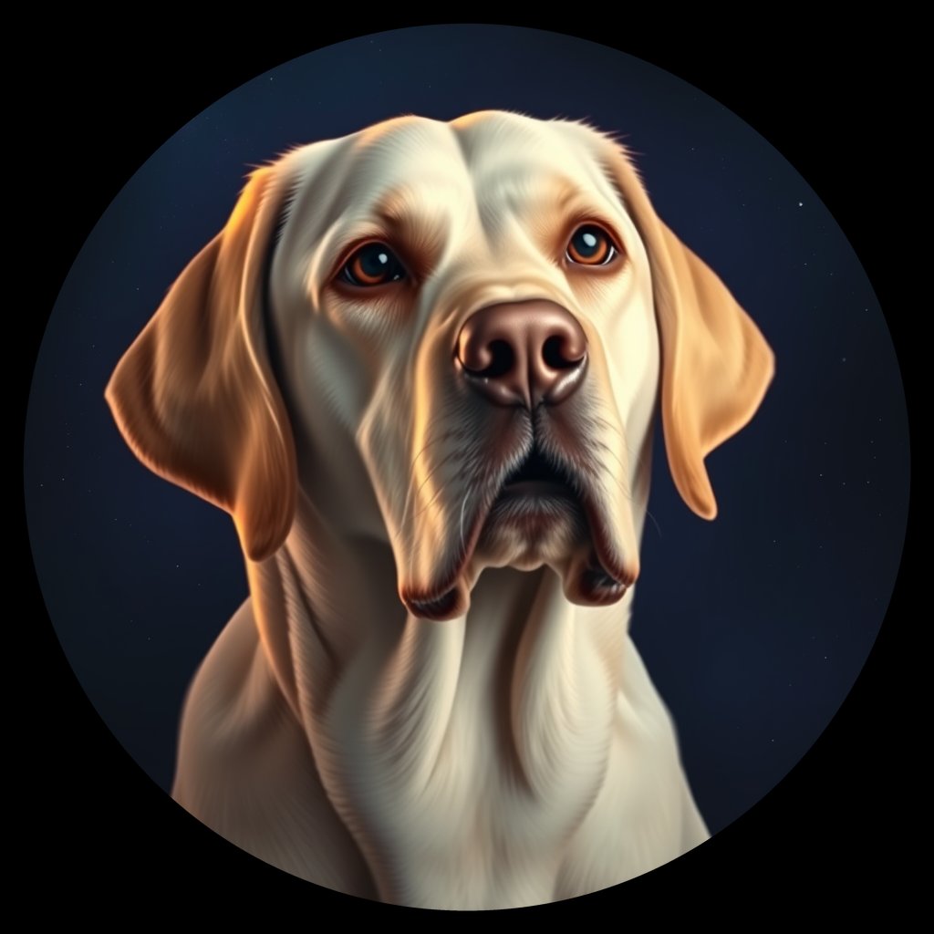 Cosmic medallion portrait of PFZ29D05_PFZ29D05, a Labrador Retriever
