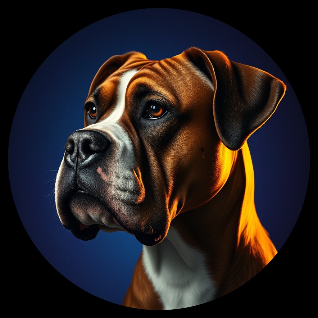 Cosmic medallion portrait of PFZ29F03_PFZ29F03, a Boxer