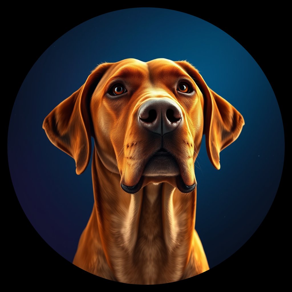 Cosmic medallion portrait of PFZ29F06_PFZ29F06, a Vizsla