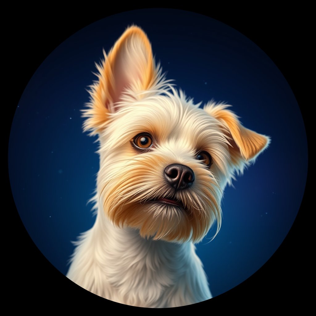 Cosmic medallion portrait of PFZ29F07_PFZ29F07, a Yorkshire Terrier