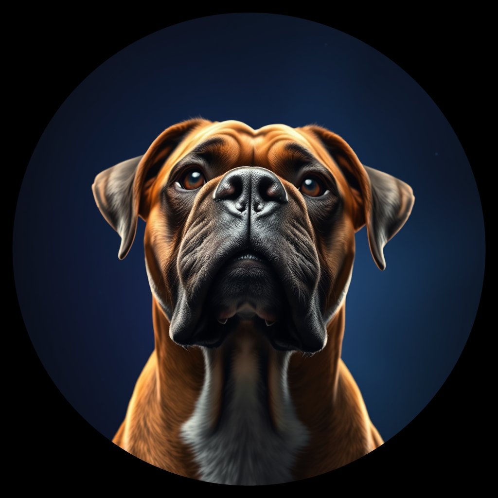 Cosmic medallion portrait of PFZ29G03_PFZ29G03, a Boxer