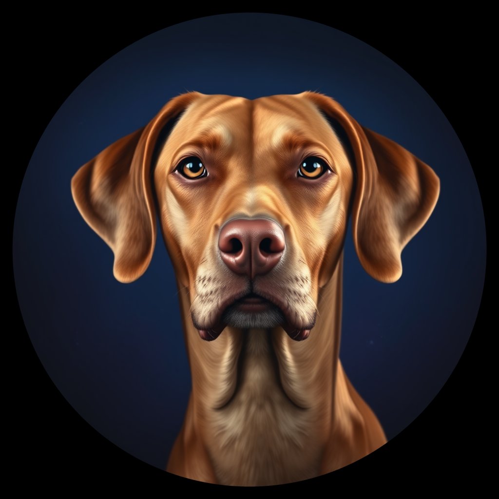 Cosmic medallion portrait of PFZ29G06_PFZ29G06, a Vizsla