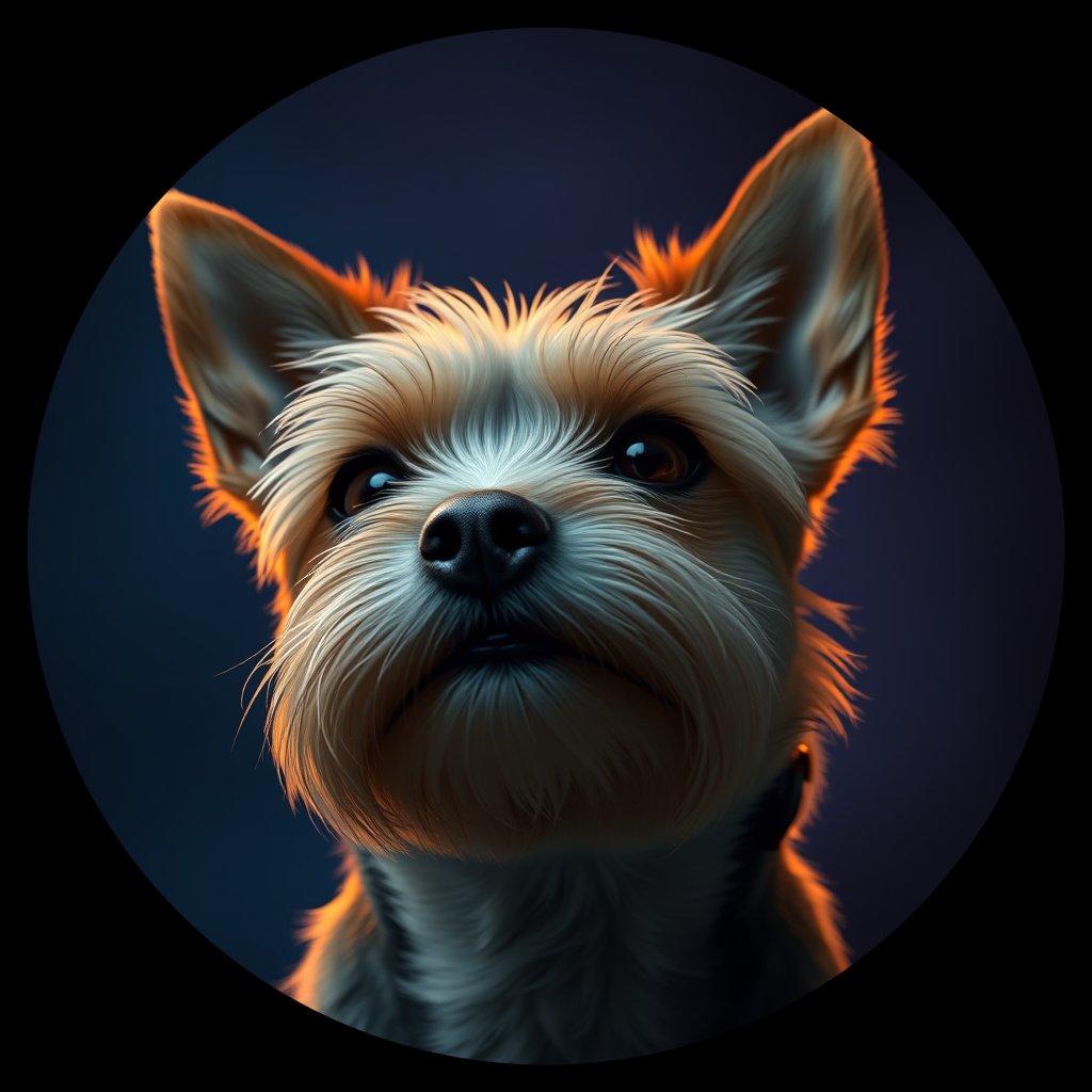 Cosmic medallion portrait of PFZ29G12_PFZ29G12, a Yorkshire Terrier