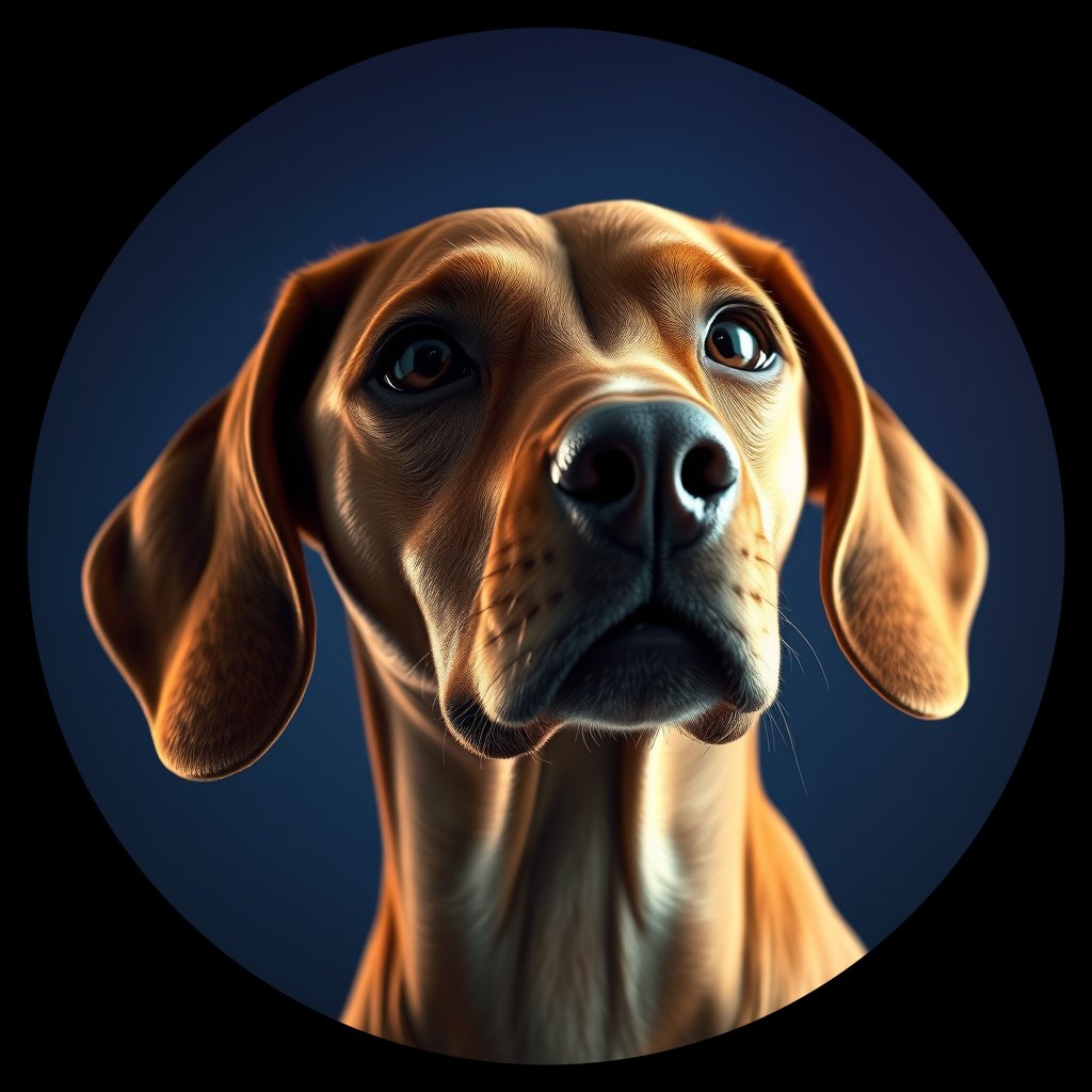 Cosmic medallion portrait of PFZ29H05_PFZ29H05, a Vizsla