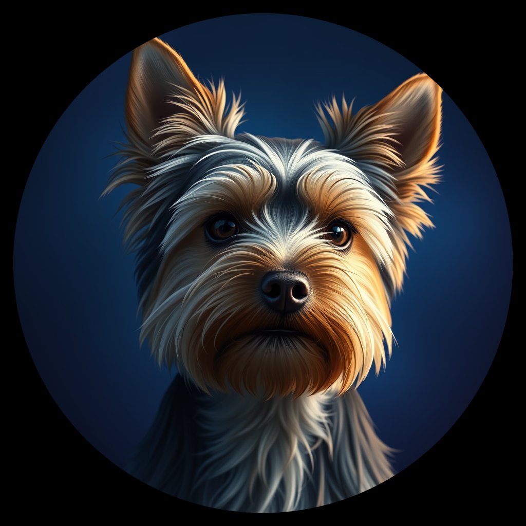 Cosmic medallion portrait of PFZ29H09_PFZ29H09, a Yorkshire Terrier