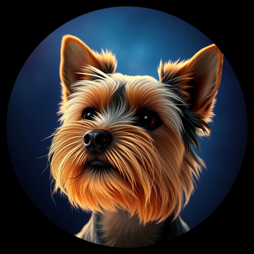 Cosmic medallion portrait of PFZ29H11_PFZ29H11, a Yorkshire Terrier