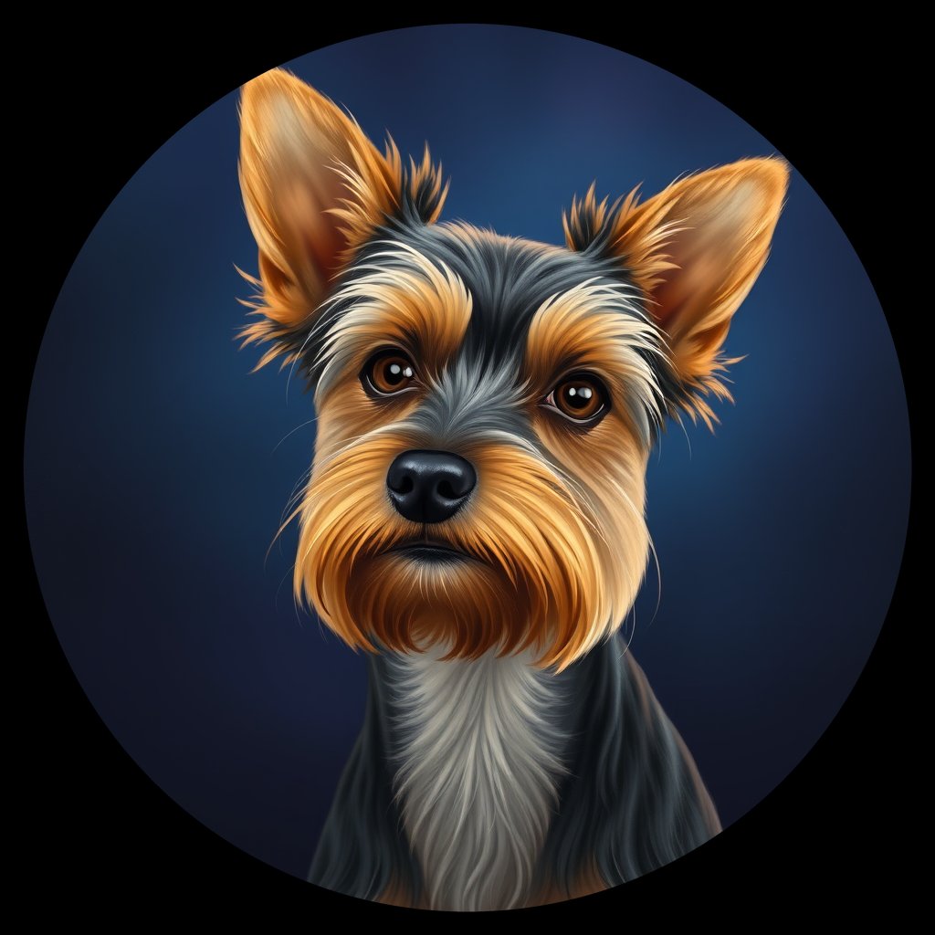 Cosmic medallion portrait of PFZ29H12_PFZ29H12, a Yorkshire Terrier